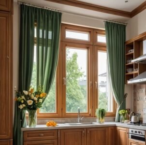 ستائر مطبخ | دليل اختيار أفضل الأنواع لمطبخك 2 ستائر مطبخ مودرن