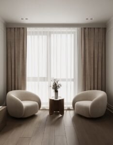 ألوان ستائر صالونات تركية وتأثيرها على المساحة