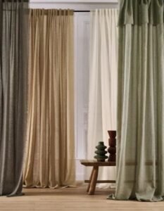 أفضل ستائر كتان مودرن 2026 | أناقة طبيعية بتصميمات عصرية فخمة 13 ستائر قماش كتان بين الخفة والثقل