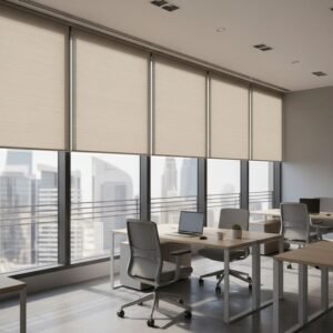 ستائر مكتب رول 2026 أفضل تصاميم عملية من شركة سيدرا 2 ستائر مكتب رول 2026