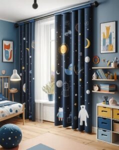 ستائر غرف اطفال برسومات كرتونية ومرحة
